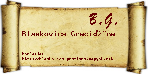 Blaskovics Graciána névjegykártya